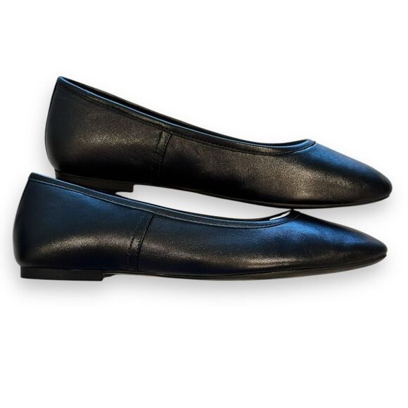 VIONIC ORINDA SQUARE TOE BALLET FLAT BLACK LEATHER SIZE US 8.5 EU 39 - Picture 2 of 7